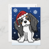 Kawaii Tri Cavalier Spaniel Kerst Briefkaart (Voorkant / Achterkant)