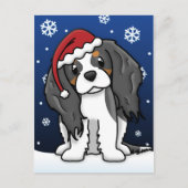 Kawaii Tri Cavalier Spaniel Kerst Briefkaart (Voorkant)