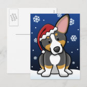Kawaii Tri Pembroke Welsh Corgi Christmas Briefkaa Feestdagenkaart (Voorkant / Achterkant)
