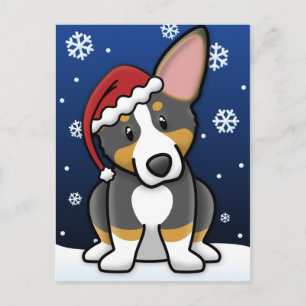 Kawaii Tri Pembroke Welsh Corgi Christmas Briefkaa Feestdagenkaart