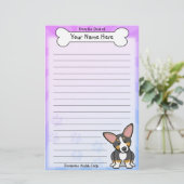 Kawaii Tri Pembroke Welsh Corgi Stationery Briefpapier (Staand voorkant)