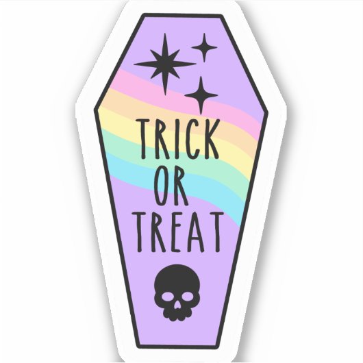 Kawaii 'Trick or treat' Kist Sticker (Voorkant)