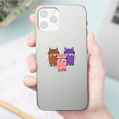 Kawaii Trio Meow Tea Vinyl Sticker (Telefoon)