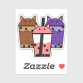 Kawaii Trio Meow Thee Vinyl Sticker (Vel)
