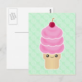 Kawaii triple scoop-ijs briefkaart (Voorkant / Achterkant)