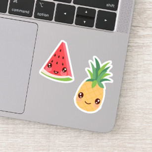 Kawaii Tropical Fruit Duo   Watermeloen en ananas Sticker