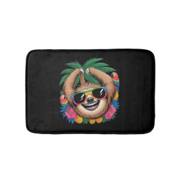 Kawaii Tropical Sloth – Cute Summer Vibes Rainbow Badmat