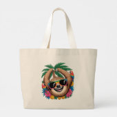Kawaii Tropical Sloth – Cute Summer Vibes Rainbow  Grote Tote Bag (Achterkant)