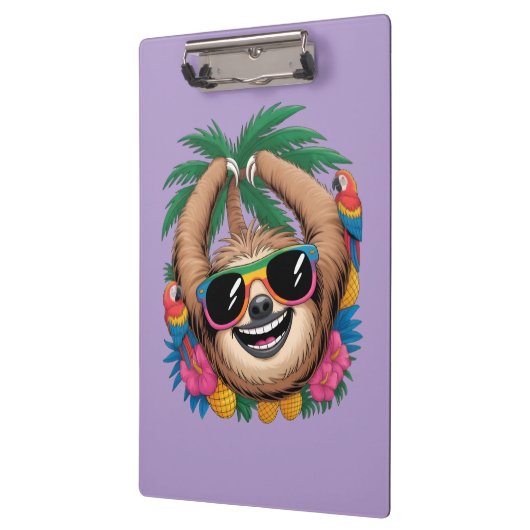 Kawaii Tropical Sloth – Cute Summer Vibes Rainbow  Klembord (Links)