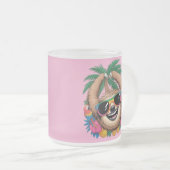 Kawaii Tropical Sloth – Cute Summer Vibes Rainbow  Matglas Koffiemok (Voorkant rechts)