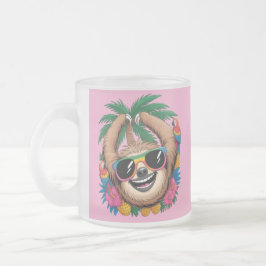 Kawaii Tropical Sloth – Cute Summer Vibes Rainbow Matglas Koffiemok