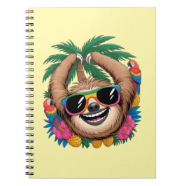 Kawaii Tropical Sloth – Cute Summer Vibes Rainbow Notitieboek