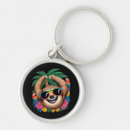 Kawaii Tropical Sloth – Cute Summer Vibes Rainbow Sleutelhanger