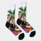Kawaii Tropical Sloth – Cute Summer Vibes Rainbow  Sokken (Rechts)