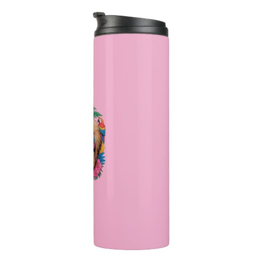 Kawaii Tropical Sloth – Cute Summer Vibes Rainbow  Thermosbeker (Geroteerd rechts)