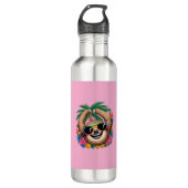 Kawaii Tropical Sloth – Cute Summer Vibes Rainbow  Waterfles (Voorkant)