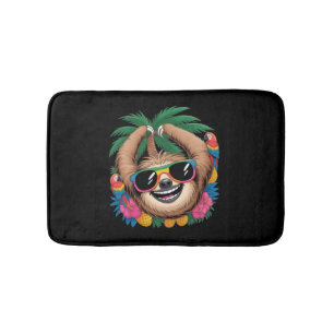 Kawaii Tropische Luiaard – Mooie Zomer Vibe Regenb Badmat