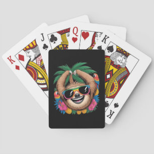 Kawaii Tropische Luiaard – Mooie Zomer Vibe Regenb Pokerkaarten