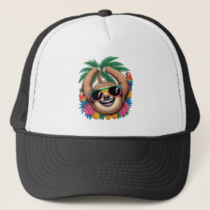 Kawaii Tropische Luiaard – Mooie Zomer Vibe Regenb Trucker Pet