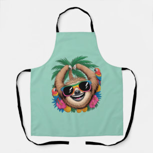 Kawaii Tropische Luiaard – Mooie Zomerstemming Reg Schort