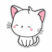 Kawaii Turkey Angora Cat Sticker (Voorkant)