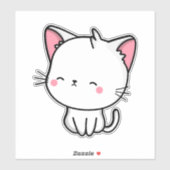 Kawaii Turkey Angora Cat Sticker (Vel)