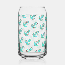 Kawaii Turquoise Anker – grillig en vrolijk Blikvorm Glas