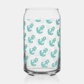 Kawaii Turquoise Anker – grillig en vrolijk Blikvorm Glas (Achterkant)