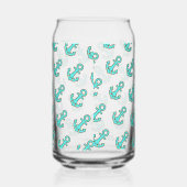 Kawaii Turquoise Anker – grillig en vrolijk Blikvorm Glas (Rechts)