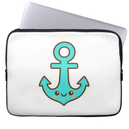 Kawaii Turquoise Anker – grillig en vrolijk Laptop Sleeve