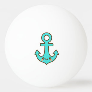 Kawaii Turquoise Anker – grillig en vrolijk Pingpongbal