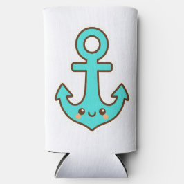 Kawaii Turquoise Anker – grillig en vrolijk Seltzer Blikjeskoeler