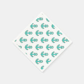 Kawaii Turquoise Anker – grillig en vrolijk Servet (Hoek)