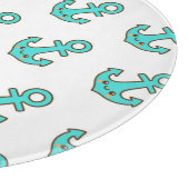 Kawaii Turquoise Anker – grillig en vrolijk Snijplank (Hoek)