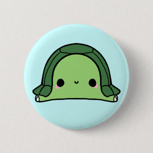 Kawaii Turtle (Je verandert de achtergrond!) Ronde Button 5,7 Cm