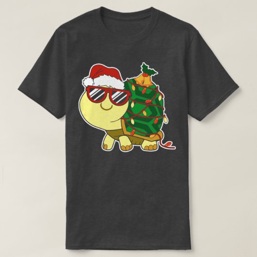 Kawaii Turtle Kame Kerstboom T-shirt (Design voorkant)