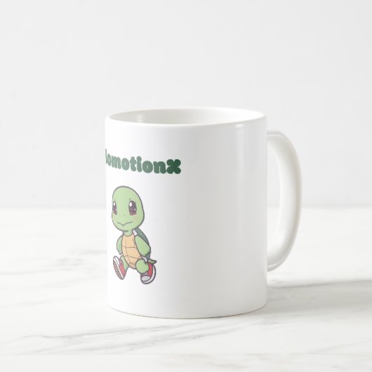 Kawaii Turtle Mok – Schattigee Slomotionx Cartoon (Voorkant rechts)
