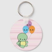 Kawaii Turtle with Balloons sleutelhanger (Voorkant)