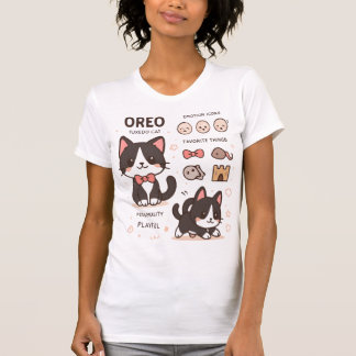 Kawaii Tuxedo Kat Karakterblad Cute Kat Kunst T-shirt