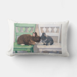 Kawaii Two Bunny Throw Pillow Cute Anemi Design Kussen
