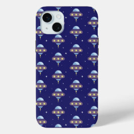 Kawaii UFO patroon iPhone 15 Mini Hoesje