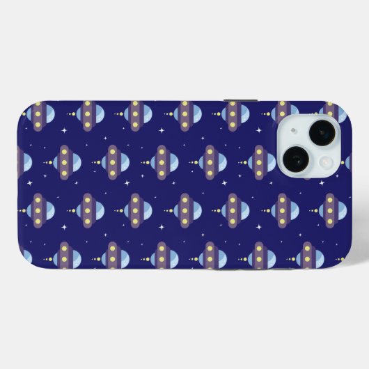 Kawaii UFO patroon Case-Mate iPhone Case (Achterkant (horizontaal))