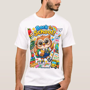 Kawaii Uil Terug naar School T-Shirt