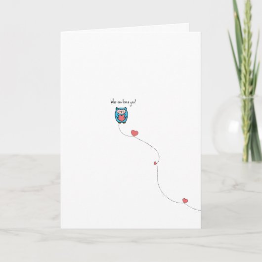 Kawaii Uil Valentijnkaart Kaart (Voorkant)