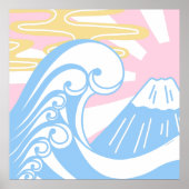 Kawaii Ukiyoe in Pastel Colors Poster (Voorkant)