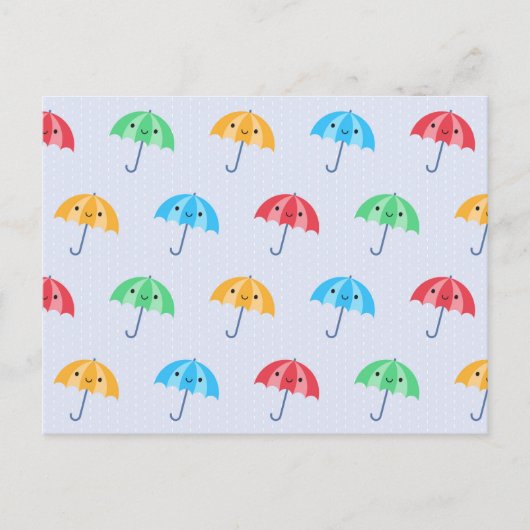 Kawaii Umbrellas Briefkaart (Voorkant)