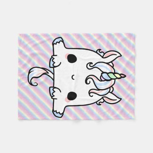 Kawaii Unicorn Blanket Fleece Deken (Voorkant (Horizontaal))