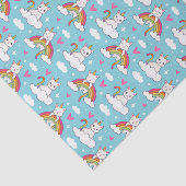 Kawaii Unicorn Cat Rainbow Pattern Valentijnsdag Tissuepapier (Detail)