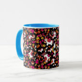 Kawaii Unicorn Cupcake Doodles Personalized Mok (Voorkant links)