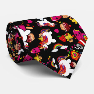 Kawaii Unicorn Cupcake Doodles Persoonlijk Stropdas